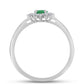 Anillo de Plata con Esmeralda de Brasil y Topacio Blanco