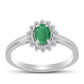 Anillo de Plata con Esmeralda de Brasil y Topacio Blanco