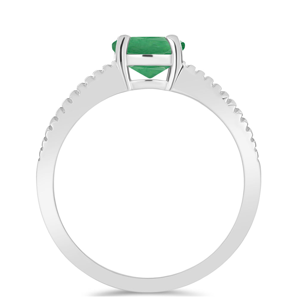 Anillo de Plata con Esmeralda de Brasil