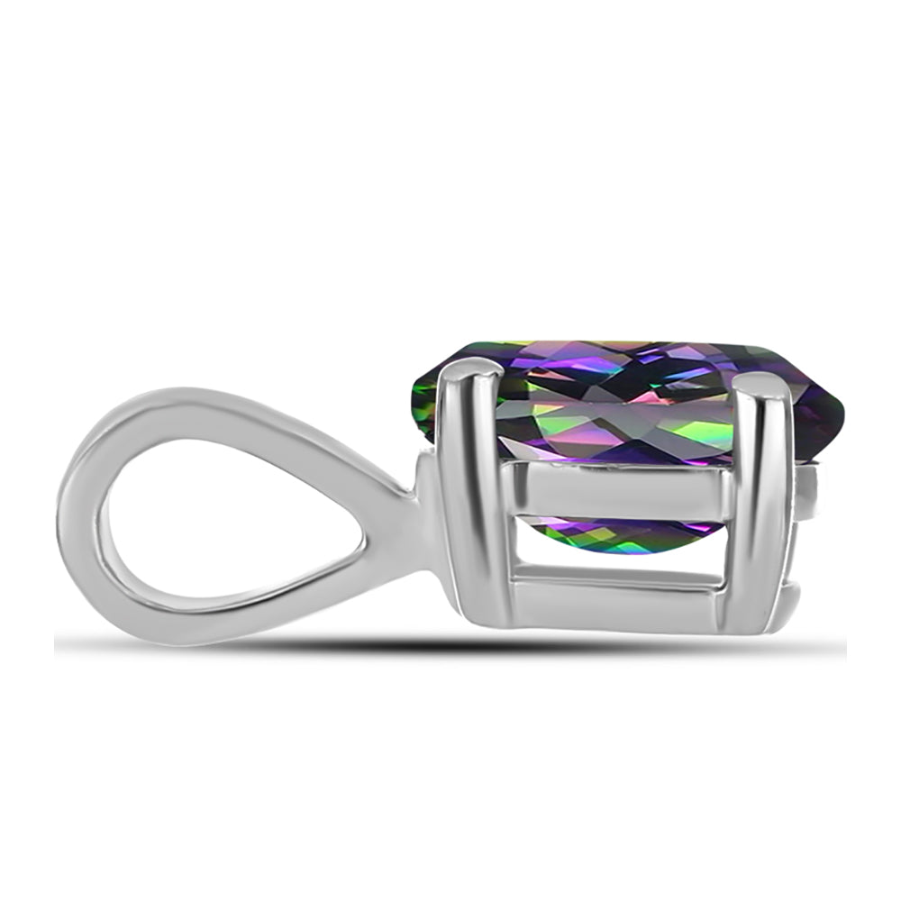 Conjunto de Plata con Topacio Místico ( Pendientes +Colgante ) 5 