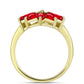 Anillo de Plata Bañada en Oro con Ágata Roja