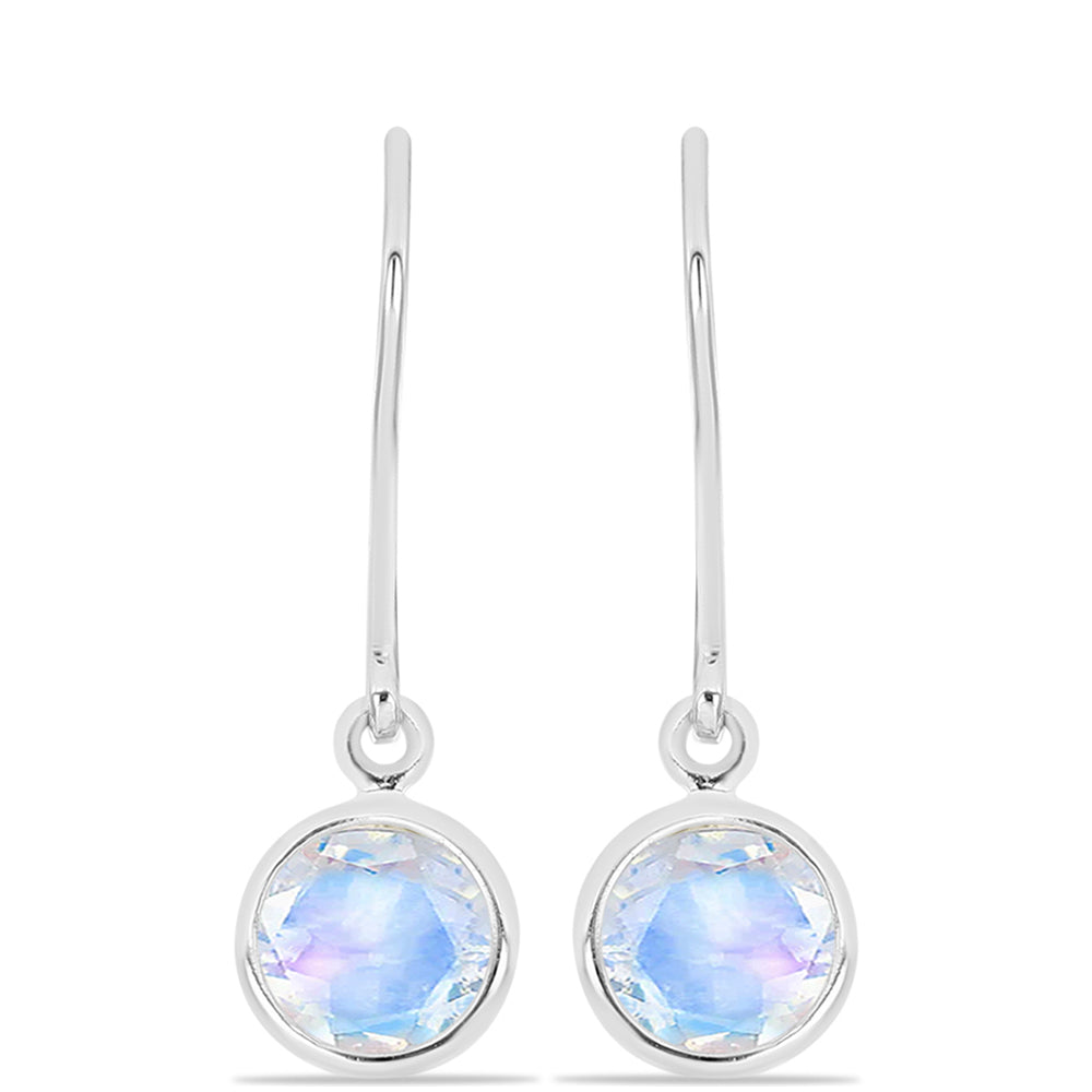 Conjunto de Plata con Peridoto de Changbai y Piedra Lunar Arco Iris ( Pendientes )