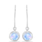Conjunto de Plata con Peridoto de Changbai y Piedra Lunar Arco Iris ( Pendientes )