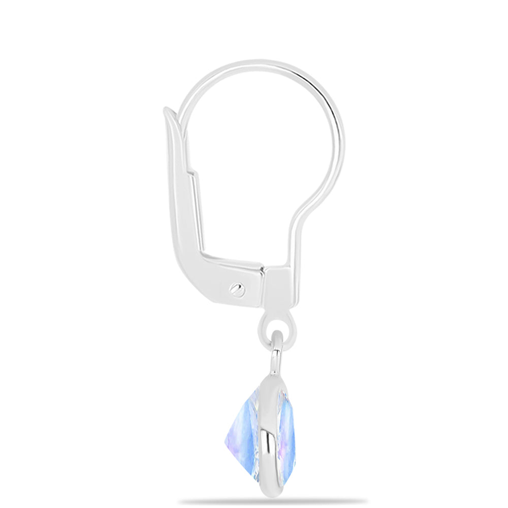 Conjunto de Plata con Peridoto de Changbai y Piedra Lunar Arco Iris ( Pendientes )