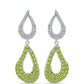 Pendientes de Plata con Peridoto de Changbai y Topacio Blanco