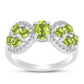 Anillo de Plata con Peridoto de Changbai y Topacio Blanco