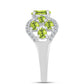 Anillo de Plata con Peridoto de Changbai y Topacio Blanco