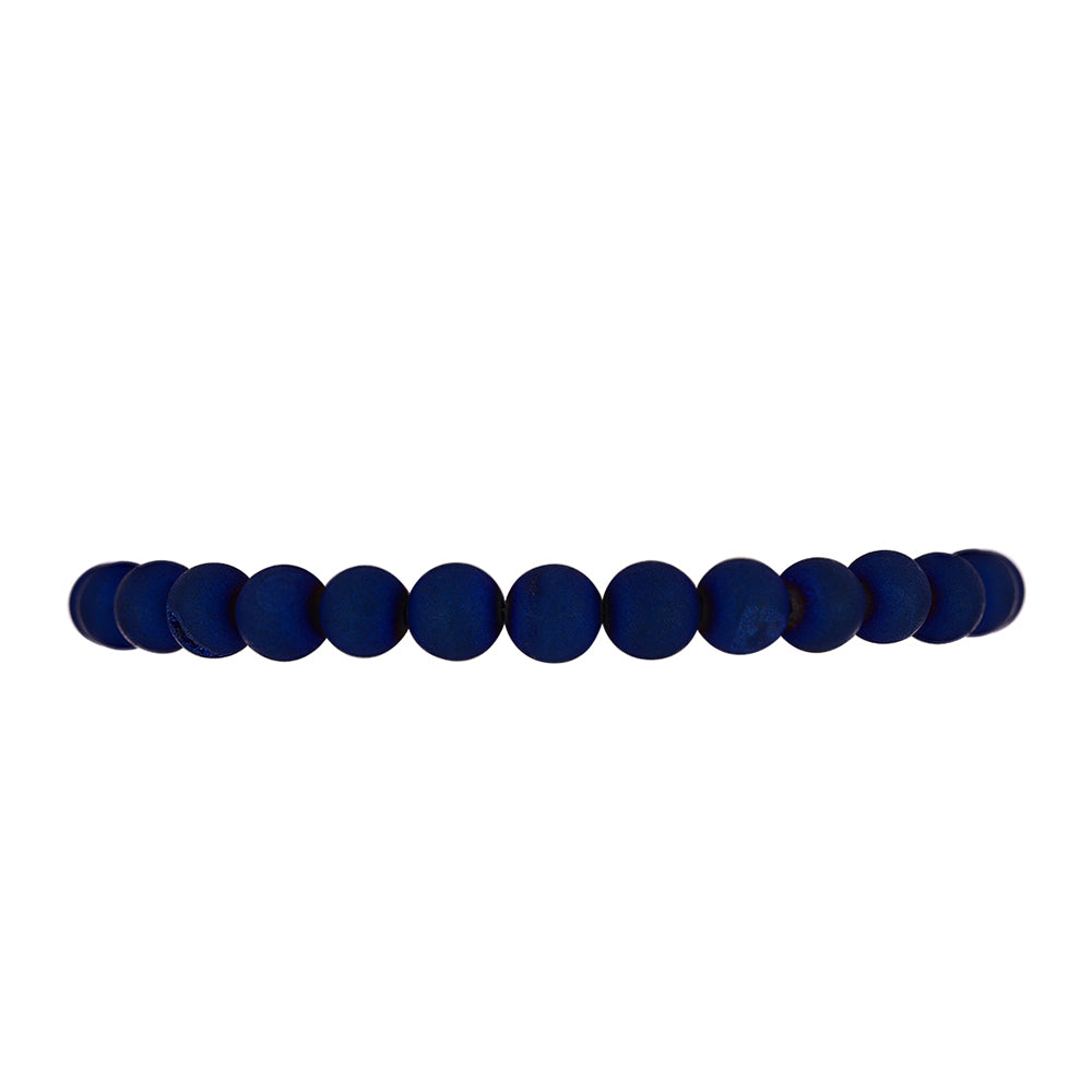 Pulsera de Plata Bañada en Oro con Drusa Azul