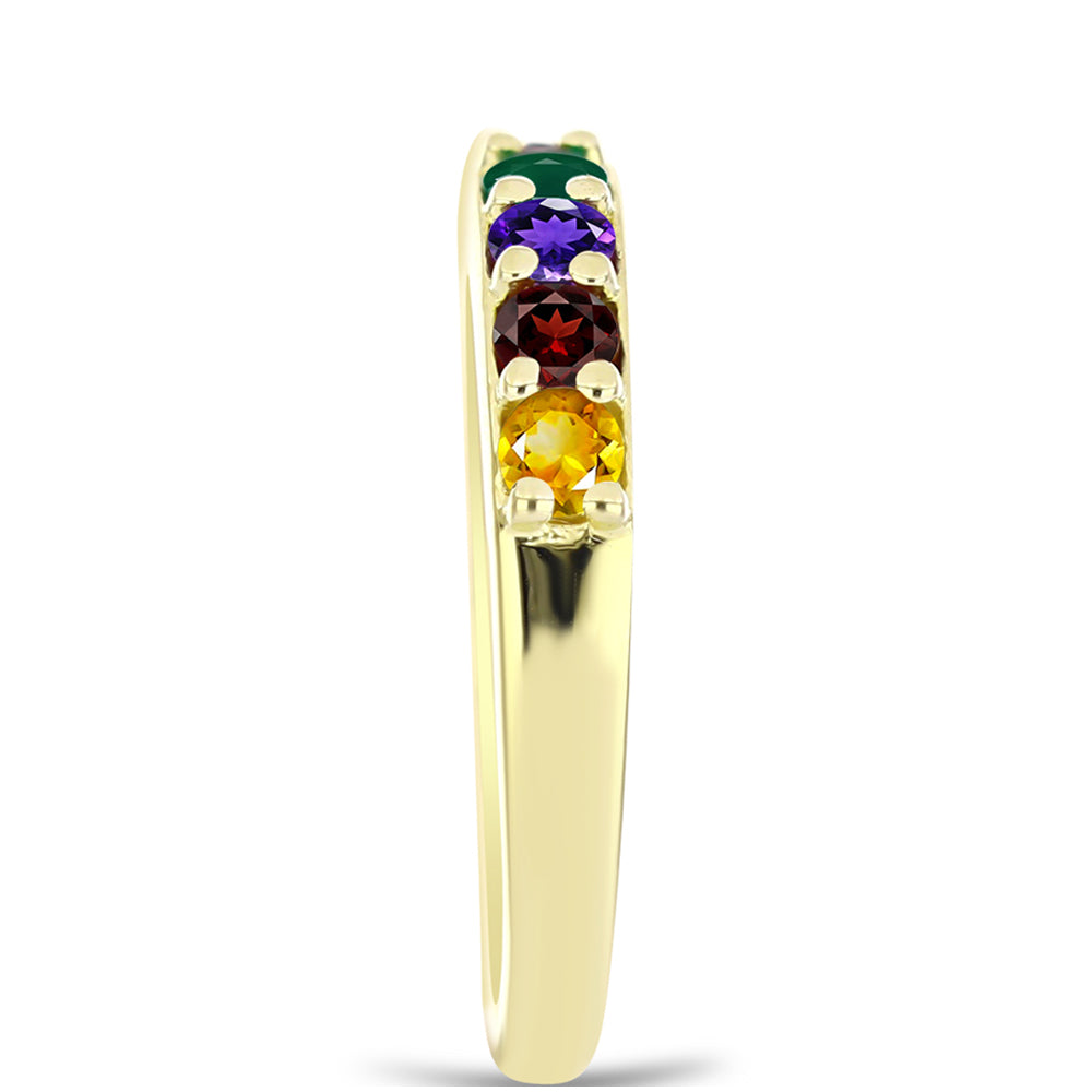 Anillo de Plata Bañada en Oro con Amatista de Marruecos y Citrino de los Montes Urales 4 