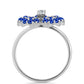 Anillo de Plata con Zafiro Azul Australiano y Topacio Blanco