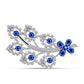 Broche de Plata con Zafiro Azul Australiano y Topacio Blanco