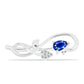 Broche de Plata con Zafiro Azul Australiano y Topacio Blanco