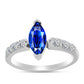 Anillo de Plata con Zafiro Azul Australiano y Topacio Blanco
