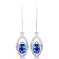 Pendientes de Plata con Zafiro Azul Australiano y Topacio Blanco