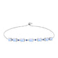Pulsera de Plata con Zafiro Azul Australiano y Piedra Lunar Arco Iris