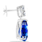 Pendientes de Plata con Zafiro Azul Australiano y Topacio Blanco