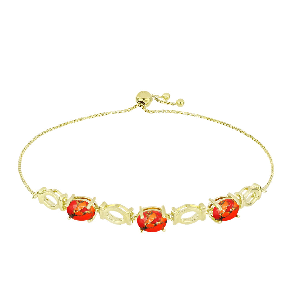 Pulsera de Plata Bañada en Oro con Turquesa de Mohave 1 