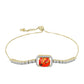 Pulsera de Plata Bañada en Oro con Turquesa de Mohave y Topacio Blanco