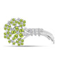 Broche de Plata con Peridoto de Changbai y Topacio Blanco
