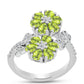 Anillo de Plata con Peridoto de Changbai y Topacio Blanco