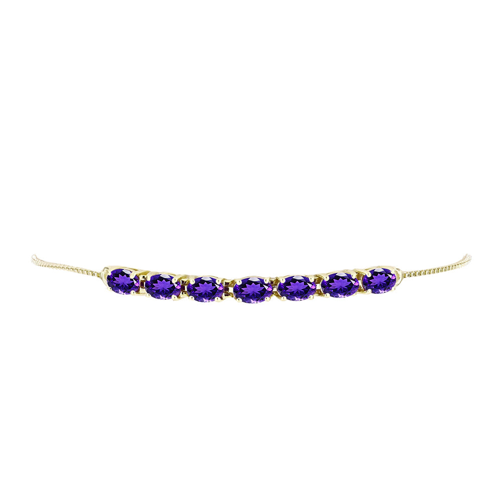 Pulsera de Plata Bañada en Oro con Amatista de Marruecos 2 