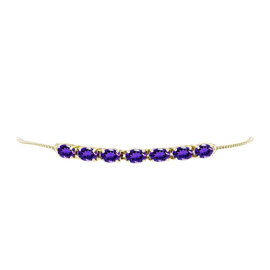 Pulsera de Plata Bañada en Oro con Amatista de Marruecos