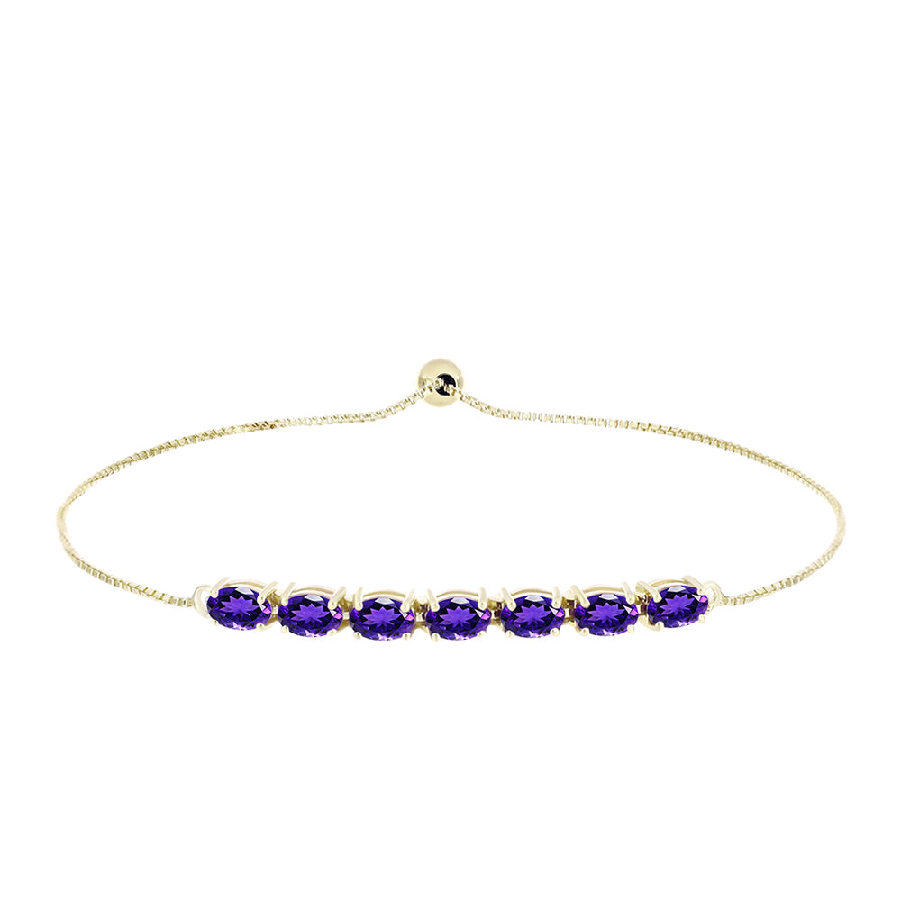 Pulsera de Plata Bañada en Oro con Amatista de Marruecos