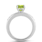 Anillo de Plata con Peridoto de Changbai y Topacio Blanco