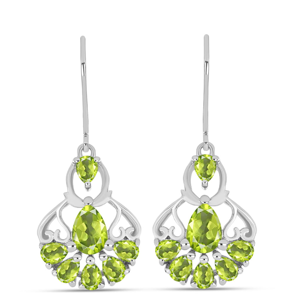 Pendientes de Plata con Peridoto de Changbai