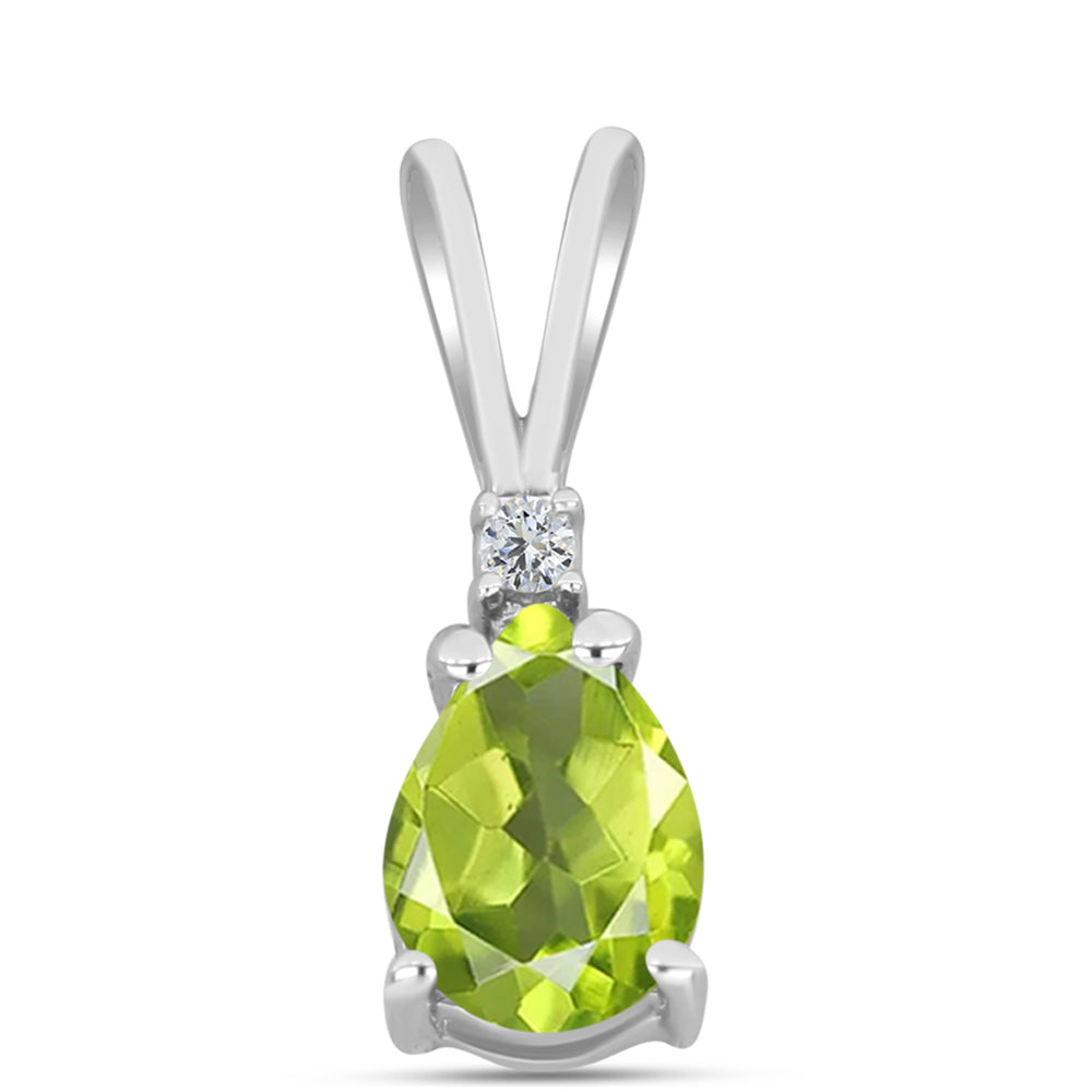 Colgante de Plata con Peridoto de Changbai y Topacio Blanco 1 