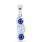 Colgante de Plata con Zafiro Azul Australiano y Piedra Lunar Arco Iris