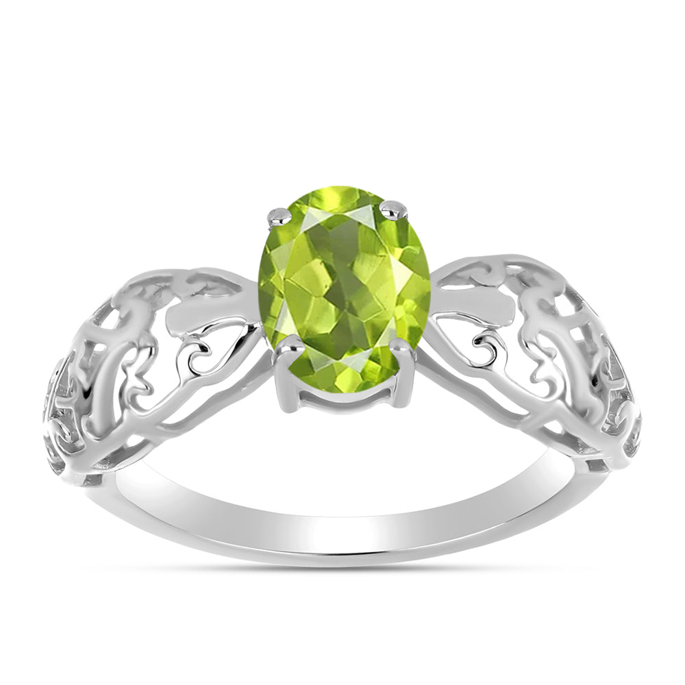 Anillo de Plata con Peridoto de Changbai 3 