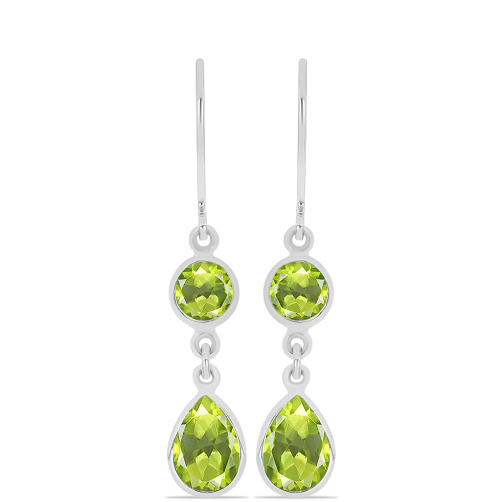 Pendientes de Plata con Peridoto de Changbai