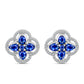 Pendientes de Plata con Zafiro Azul Australiano y Topacio Blanco