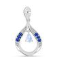 Colgante de Plata con Zafiro Azul Australiano y Piedra Lunar Arco Iris