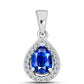 Colgante de Plata con Zafiro Azul Australiano y Topacio Blanco