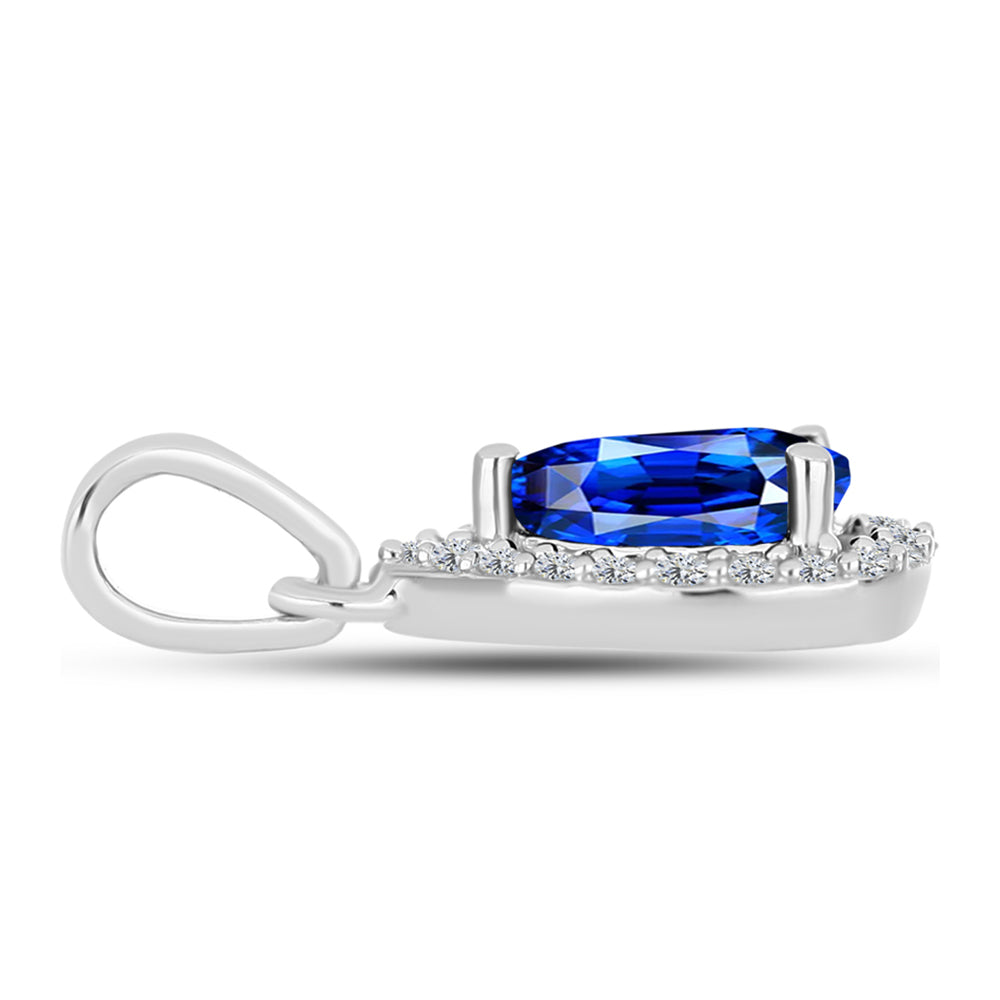 Colgante de Plata con Zafiro Azul Australiano y Topacio Blanco