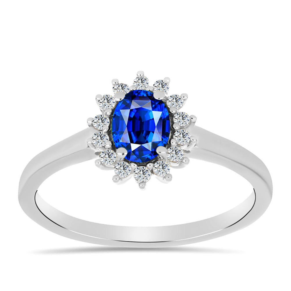Anillo de Plata con Zafiro Azul Australiano y Topacio Blanco