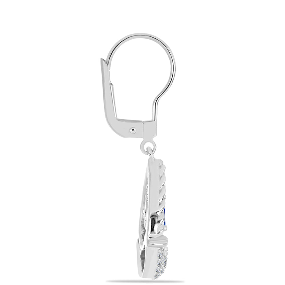 Pendientes de Plata con Zafiro Azul Australiano y Topacio Blanco