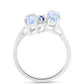Anillo de Plata con Zafiro Azul Australiano y Piedra Lunar Arco Iris