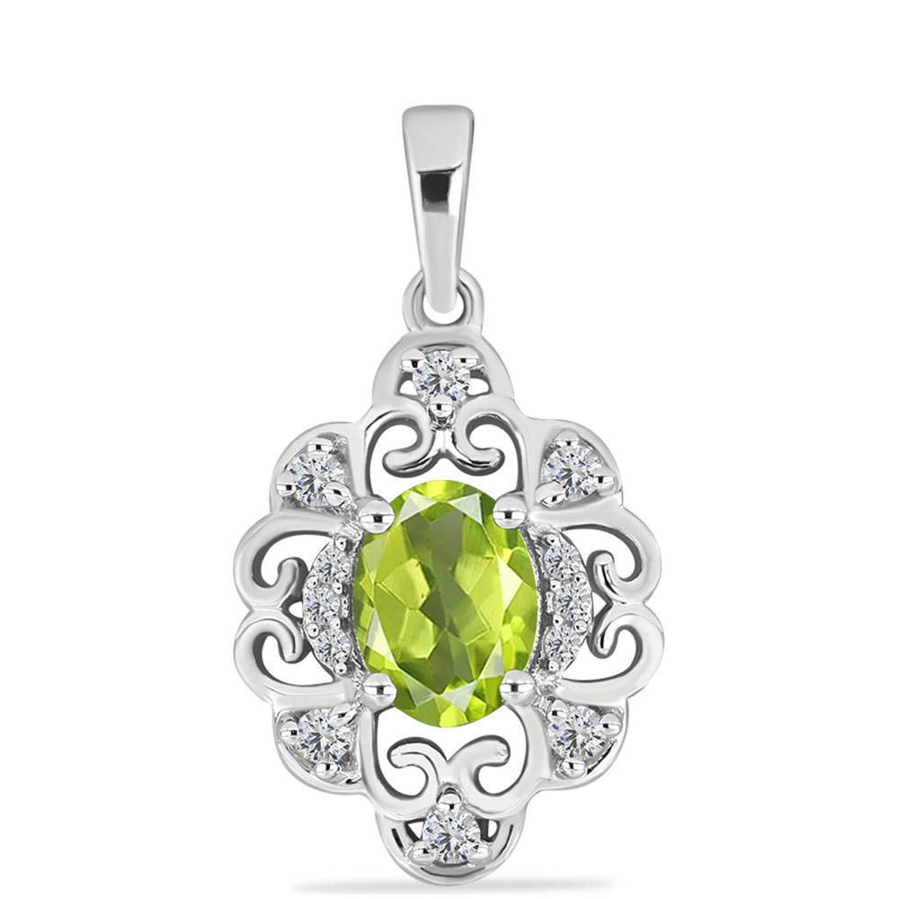 Colgante de Plata con Peridoto de Changbai y Topacio Blanco 1 