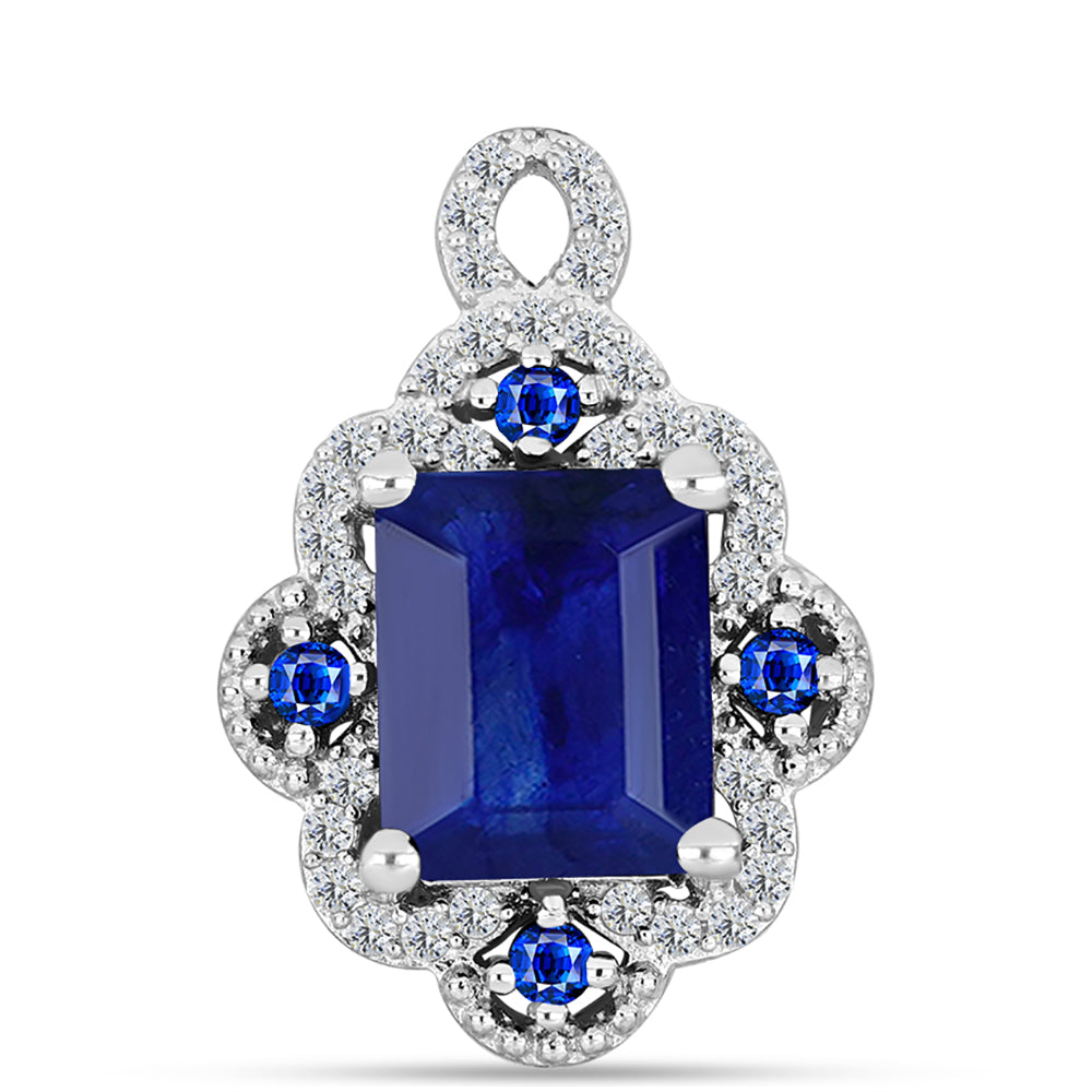Colgante de Plata con Zafiro Azul Australiano y Topacio Blanco 1 