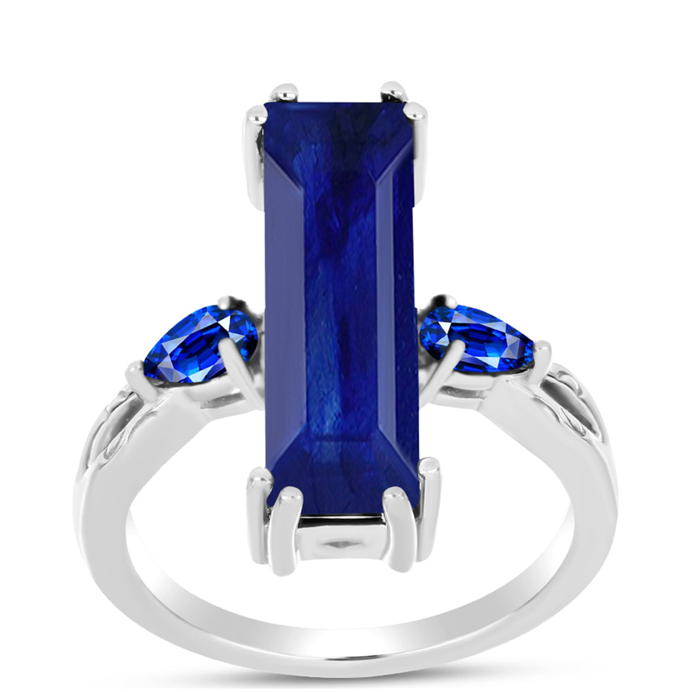 Anillo de Plata con Zafiro Azul Australiano
