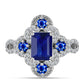 Anillo de Plata con Zafiro Azul Australiano y Topacio Blanco