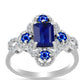 Anillo de Plata con Zafiro Azul Australiano y Topacio Blanco