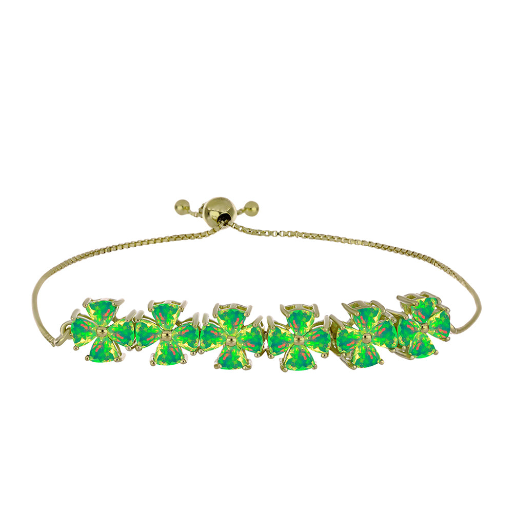 Pulsera de Plata Bañada en Oro con Ópalo Verde Etíope de Lega Dembi 1 