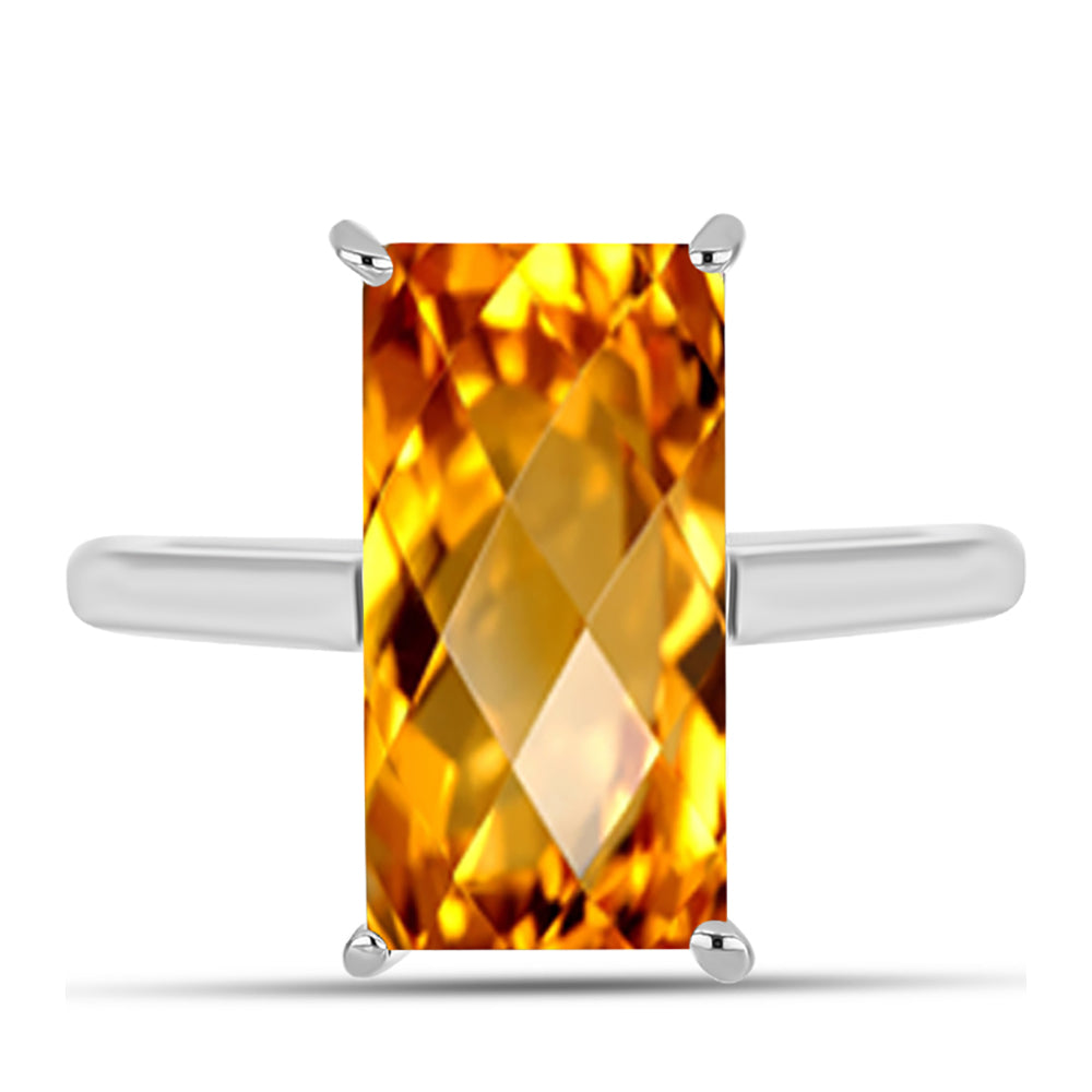 Anillo de Plata con Citrino de los Montes Urales