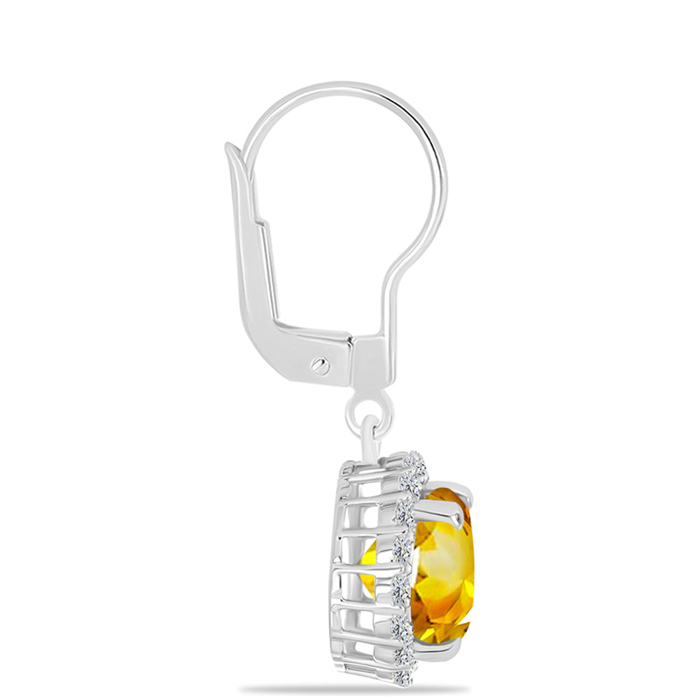 Pendientes de Plata con Citrino de los Montes Urales y Topacio Blanco