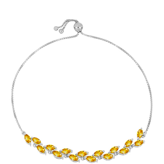 Pulsera de Plata con Citrino de los Montes Urales