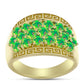 Anillo de Plata Bañada en Oro con Ópalo Verde Etíope de Lega Dembi